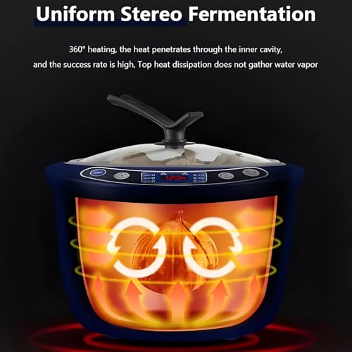 Depósito de fermentación de ajo negro de 6 l, olla eléctrica multifuncional con panel de control inteligente para yogur, natto y arroz dulce