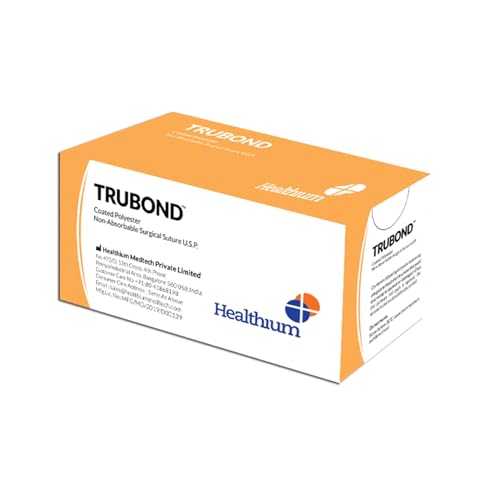 HEALTHIUM - Trubond sutura stérile non assorbibile, calibre 2/0, courbe 1/2, ago 17 mm - 90 cm - vert, 22770