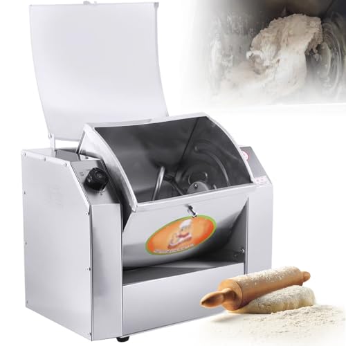 Amasadora de Pan Industrial, Batidora Amasadora Profesional, Mezcladora de Alimentos de Cocina Eléctrica, con Función de Sincronización, para La Fabricación de Pizza de Fideos de Pasta,5KG