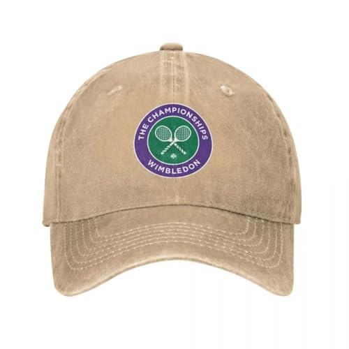 IRUHHGU Gorras de béisbol Unisex para Juego de Tenis Wimbledon Badge Mindfulness Distressed Washed Hat Gorra Ajustable para Correr al Aire Libre Vintage