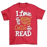 Photo Gallery printbar coffee & books t-shirt - fuel your inner bookworm! 100% cotone, design unisex divertente e accogliente, perfetta per avventure letterarie contenenti caffeina!, rosso, m Photo Gallery printbar coffee & books t-shirt - fuel your inner bookworm! 100% cotone, design unisex divertente e accogliente, perfetta per avventure letterarie contenenti caffeina!, rosso, m