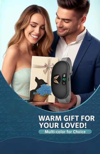 Image of Comfytemp Period Cramp Relief Massager - Portable Heating Pad for Periods Pain | Menstrual Pain Stimulator with Heat & Temperature Indication | Cramps Relief Machine with 6 Heat Levels & 6 Massage Modes (BLACK-N)