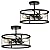 SKEJAO Black Semi Flush Mount Ceiling 3-Light Hallway Light Fixtures Ceiling Mount for Farmhouse,Kitchen,Hall (2 Pack)