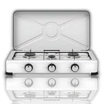 Cocina Portátil de Gas 3 Fuegos, Metálico, Acero, ...: TRES QUEMADORES INDEPENDIENTES: Cocina portátil de gas con 3 fuegos que permiten cocinar múltiples platos simultáneamente, ideal para preparar comidas completas con mayor rapidez y eficiencia DISEÑO COMPACTO Y PORTÁTIL: Con dimensiones de 57x6x28 cm ...
