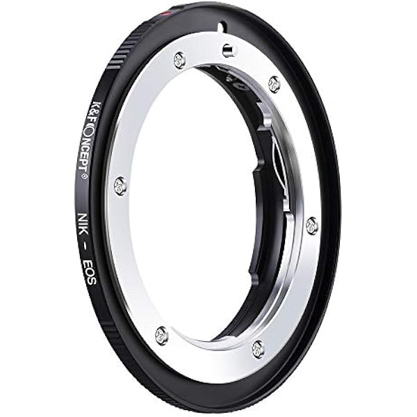 K F CONCEPT Zaktualizowany adapter NIK na EOS adapter do ręcznego montażu obiektywu kompatybilny z obiektywem Nikon Nikkor F AI i kompatybilny z korpusem aparatu Canon EOS EF EF-S
