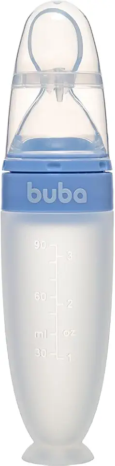 Buba, Colher Dosadora Em Silicone Com Ventosa Azul