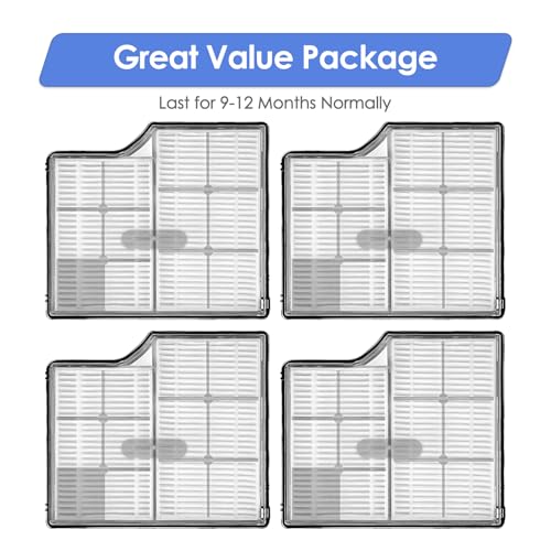 Image of (4 Pack) Saros 10 Replacement HEPA Filters Compatible with Roborock Saros 10 Robot Vacuum Cleaner, Filters Accessories Kit, Filter Kit