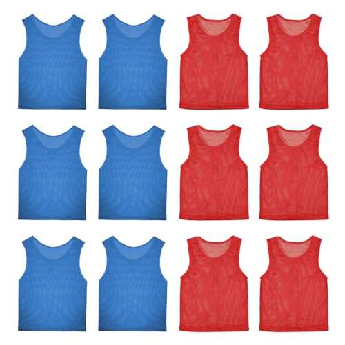 12 Pack Pinnies Team Practice Vests for Child Youth...