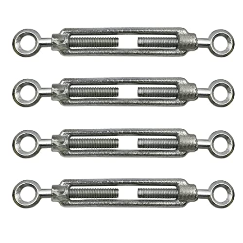 Kippen 1204DK - Confezione da 4 Pezzi di Tenditore a 2 Occhi in Acciaio Zincato. Misura 10 mm.