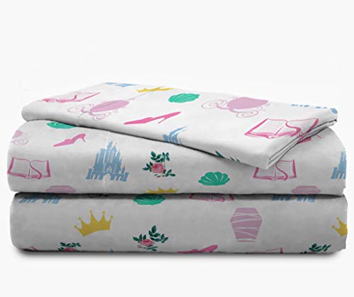 Image of Disney Princess Twin Comforter Set 4 Piece Kids Bedding for Girls, Pink