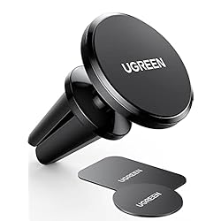 Iman Para Celular Auto UGREEN Soporte Móvil Coche Magnético, Soporte Teléfono Coche Imán para Ventilación con Chapa Metálica Compatible con iPhone 15 14 13 Plus Pro MAX, Redmi Note 11, Galaxy S23 etc.