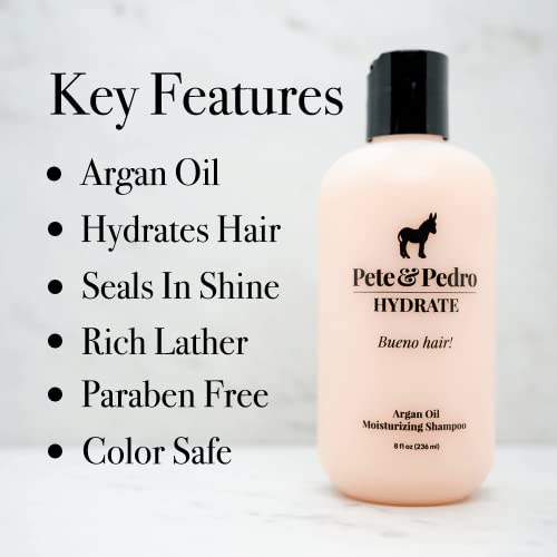 Pete & Pedro HYDRATE and CONDITION Hair Care Set | Argan Oil Moisturizing Shampoo and Hydrating Peppermint Conditioner For Men & Women | As Seen on Shark Tank, 8.5 oz. Each