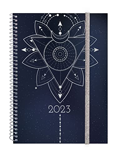 Finocam, Agenda 2023 Espiral Beta Semana Vista Horizontal Enero 2023, Diciembre 2023 (12 meses) Moon Portugués, SOBREMESA, E10, 155x212 mm, 751360923