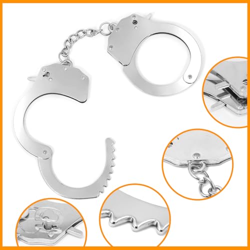 Lohoee 2Pcs Toy Metal Handcuffs with Keys, Toy Handcuffs Fake Pretend Play Props for Costume Props/Party Favors/Gift/Halloween Decoration by Lohoee - Image 3
