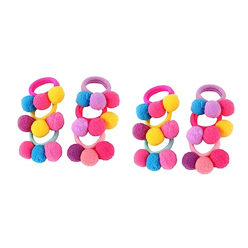 LOLIPPYY 12Piezas Paquete De Anillos Pompones Accesorios Para Infantil Elásticas Coloridas Para Niñas Para Peinados