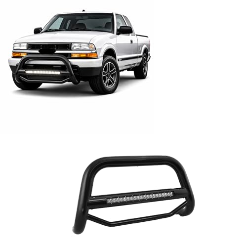 Image of Black Horse MAX Beacon Bull Bar No Skid Plate Black Compatible with 98-04 Blazer|98-04 Chevrolet S10|98-02 GMC S15 Jimmy|98-04 Sonoma|1998-2000 Isuzu Hombre|98-01 Bravada-MAB-GMB1701B