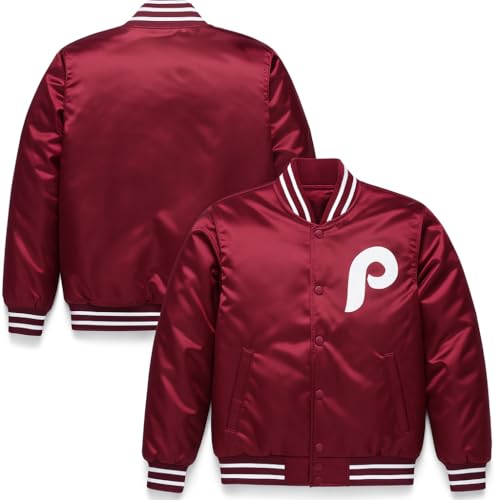 Men Philadelphia Lightweight Satin Outerwear Fans Team phillies varsity jacket for Men (S to 3XL)