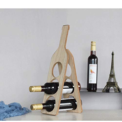 Soporte para botellas de vino de madera sólida y plegable miniatura 4