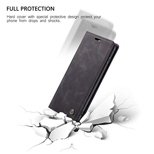 Samsung Galaxy S10 Case,Samsung Galaxy S10 Wallet Case, Magnetic Stand Flip Protective Cover Leather Flip Cover Purse Style With Id & Credit Card Slots Holder Case For Samsung Galaxy S10 (Black) #TOP4