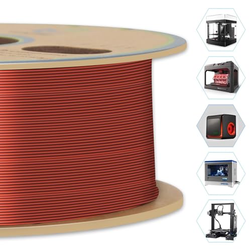Image of YOUSU Silk Dual Color PLA Filament, Coextrusion Filament, Multicolor 3D Printer Filament 1kg, Compatible with Most of 3D Printer, Silk Silver Copper Color Change Filament.