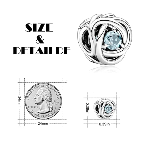 Image of VALGACLS Birthstone Charms 925 Sterling Silver Birthstone Charms