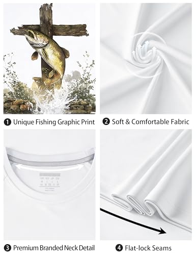Image of Men's Rash Guard Long Sleeve, UPF 50+ UV Protection Sun Shirt, Quick Dry Lightweight T-Shirt for Fishing Swim Surf