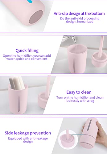 Finedays Car Mini Humidifier Home 400Ml Small Cool Mist Air Humidifier With 7 Color Led Night Light, Humidifier For Bedroom Small Usb Humidifiers, Waterless Automatic Dormancy, 2 Mist Modes (Pink) #TOP1