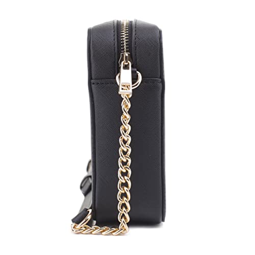 EVVE Women's Saffiano Crossbody Camera Bag Designer Shoulder Purse with Chain and Leather Strap3