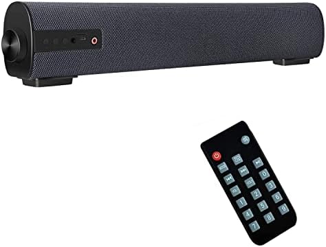 Sound Bars for TV/PC, 16.9" Outdoor/Indoor Mini Soundbar with Wired & Wireless Bluetooth 5 Speaker, 2 X 5 W Sound Bar with Subwoofer for Small Room, Coax/AUX/RCA/TF Card and Remote Control (Updated)