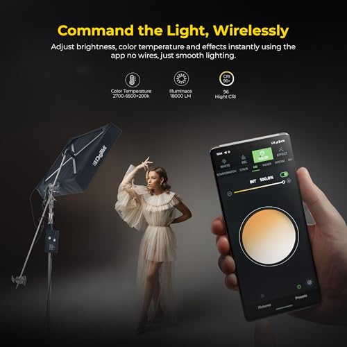 Image of Digitek(DFFL 6090) 200W Bi-Color Flexible Fabric LED Video Light with Remote & App Control, 1536 LEDs, 2700K-6500K±200K, 0-100% Dimming, 120 Beam Angle, 18000LM, Includes X Bracket, Diffuser