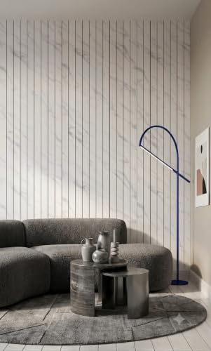 Image of RoseCraft 3D PVC SELF Adhesive Wooden Wall Panel Louver Fluted Panel Design Flexible Wallpaper ROLL - Waterproof PVC, DIY Easy‑Install (60cm x 280cm)