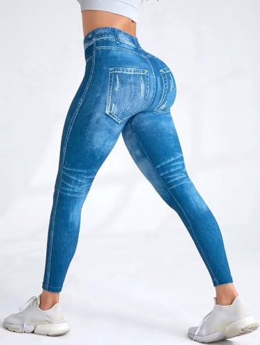 High Waisted Skinny Butt Lifting Jeans Leggings Tummy Control Jeggings for Women with Pockets2