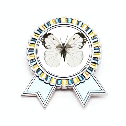 Broche ailes noires blanches médaille lauréat pour accessoiriser une veste de costume