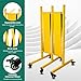 Industrial Expandable Metal Barricade 23 Feet, Yellow and Black Mobile Safety Barrier Gate, Retractable Traffic Fence with Casters, Folding Expandable Barricade for Road Construction, Garage