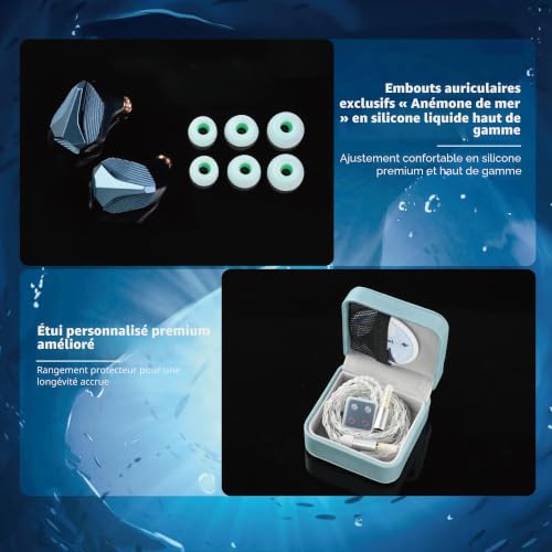 Hidizs MP145 Pro IEM Ecouteur Filaire à Pilote Magnétique Planaire de 14,5 mm, Coopéré avec WDC, Design Optimisé, Câble OFC 6N à 4 Conducteurs, Embouts et Étui en Cuir Exclusifs, 3,5 et 4,4 mm – vue 5