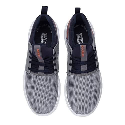 Tênis Go Run Vast - Valor, Skechers, Masculino, Cinza / Azul Escuro, 40