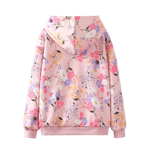 Image of WELAKEN Girls and Toddlers' Pullover Printed Hoodie Sweatshirt with Kangaroo Pocket