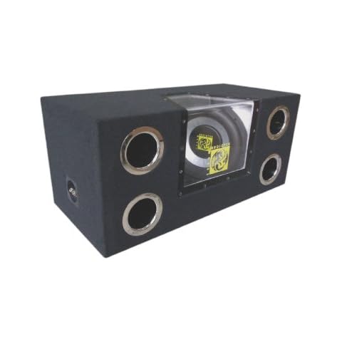Audiotek 12" Speaker Boxes 2000W Dual Bandpass AT-412WPE Cover