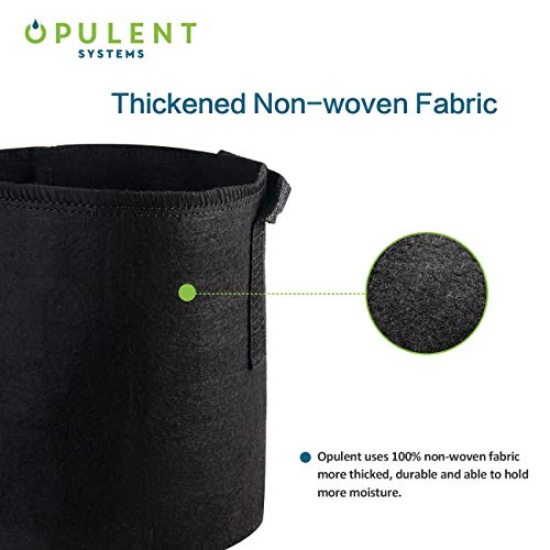 5-Pack 5 Gallon Grow Bags Heavy Duty Aeration Fabric Growing Bag Thickened Nonwoven Fabric Containers for Potato Plant Pots with Handles (Black) …