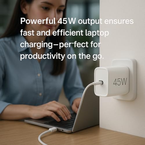 Image of 45W C-Type Super-Fast Charger Adapter Compatible with Samsung Galaxy S25 /S24 /23 /22 /21 /20 (Ultra /Plus /FE /Edge), Note 20 /20+ /10 /10+ /S10 Ultra / (S /A /F /M Series) Type C PD 5.0 Charger Adapter 45 w, White