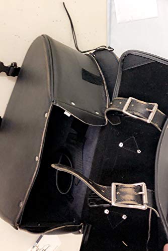 Motorcycle Riding 2 Pc Blk Antiqe Rub Off Look Leather Throw Over Saddlebag With Quick Release #TOP4