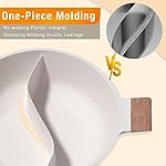 Dezin 5-QT Double-flavor Shabu Shabu Pot with Divider, Dual Sided Nonstick Hot Pot, 12 Inch Divided Stockpot for Cooking, Hotpot for Induction Cooktop, Gas Stove & Hot Burner, Soup Ladle Included - Image 4