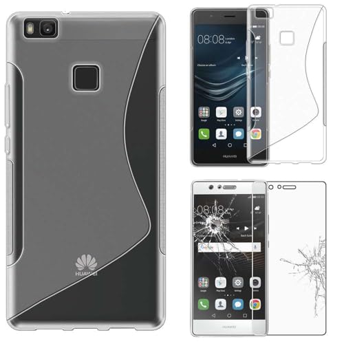 ebestStar - Cover Compatibile con Huawei P9 Lite, G9 Lite Custodia Protezione S-Line Silicone Gel TPU Morbida e Sottile, Trasparente + Vetro Temperato [Apparecchio: 146.8 x 72.6 x 7.5mm, 5.2'']