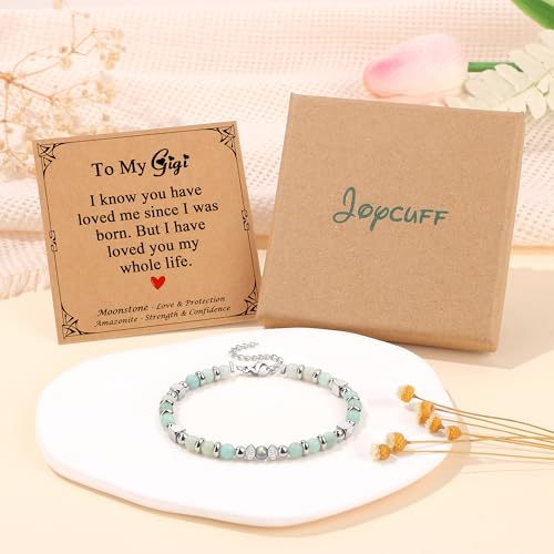 Image of JoycuFF ๐๐ถ๐ณ๐๐ ๐ณ๐ผ๐ฟ ๐ช๐ผ๐บ๐ฒ๐ป ๐ ๐ผ๐ผ๐ป๐๐๐ผ๐ป๐ฒ ๐๐ฟ๐ฎ๐ฐ๐ฒ๐น๐ฒ๐ Amazonite Colorful Imperial Jasper Stainless Steel Beads Bracelets, Graduation Christmas Valentines Mothers Day Birthday Gifts
