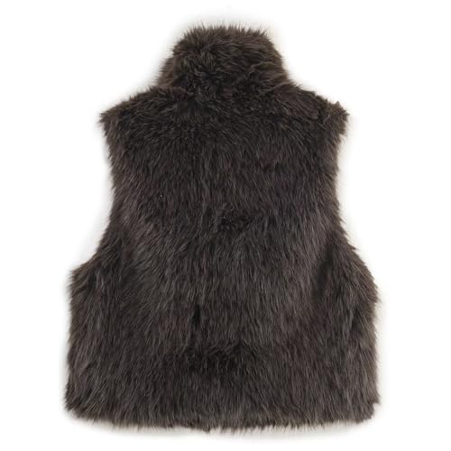 Chaleco sintético corto moda elegante ropa exterior gris S 4