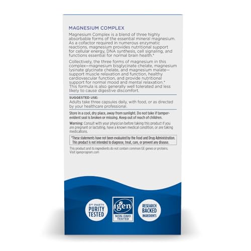 Image of Nordic Naturals Magnesium Complex - 90 Capsules - 225 mg Magnesium - Brain & Heart Health, Mood, Energy, & Muscle Relaxation - Non-GMO, Vegan - 30 Servings