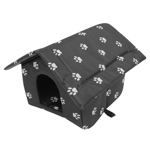 Kisangel 耐候性の猫ハウス 防水猫ハウス 屋外 猫小屋 ペット小屋 洗えるキャットハウス 小型犬シェルター 折り畳み式の暖かいペットの洞窟 猫ベッド 外猫用キャットハウス オックスフォード布