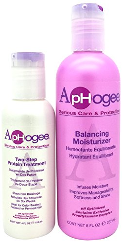 Aphogee Hidratante equilibrante de 237 ml y kit de tratamiento de proteínas de dos pasos de 118 ml