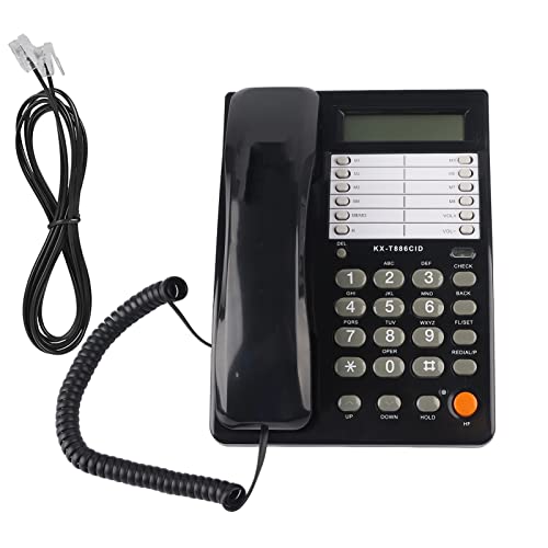 Teléfono con Cable con Contestador Automático, Compre un Teléfono Fijo con una Mesa de Pared de Cable Elástica Teléfono DTMF/FSK para la Oficina del Hotel Doméstico