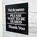Acrylic 7x8 Please Wait to be Seated Sign, Premium Please Wait Here Sign for Hostess Stand, Black & White Hostess Sign for Restaurant Supplies & Decor, Bar Restaurant Signs with Adhesives Made in USA